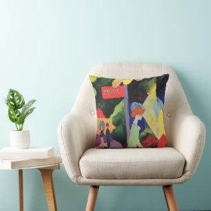 Coussin Fenêtre à la mode par August Macke, Fauvisme vinta