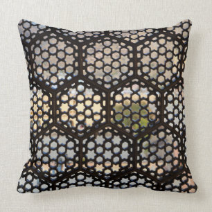 Coussin Fenêtre de treillis géométrique, Inde