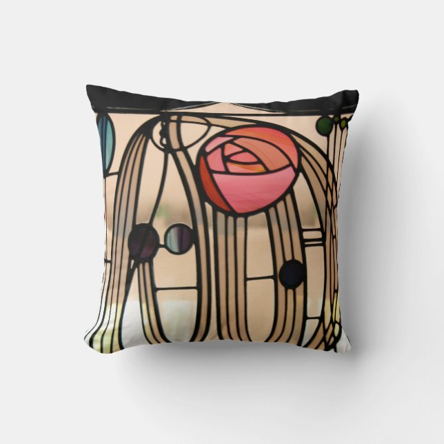 Coussin Fenêtre en verre tendu, Hill House par Mackintosh (Recto)