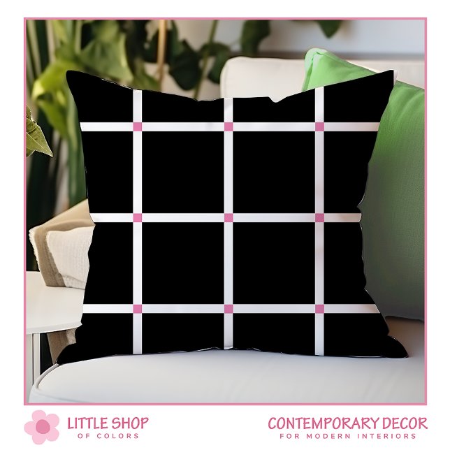 Coussin Fenêtre rose noir moderne intégrée (Créateur téléchargé)