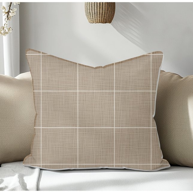 Coussin Fenêtre Rustique moderne Brown de lin plaqué (Créateur téléchargé)