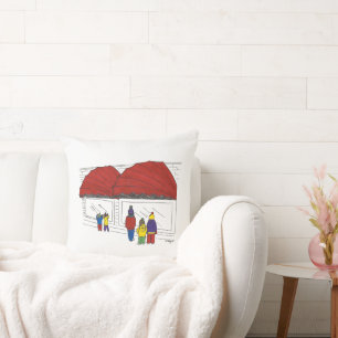 Coussin Fenêtre Shopping New York City NYC Décor de Noël