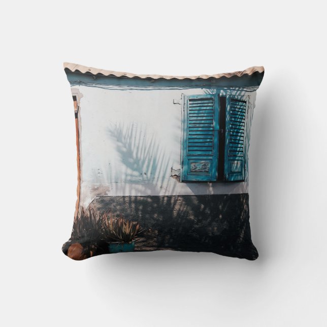 COUSSIN FENÊTRES OUVERTES BLEUES (Recto)