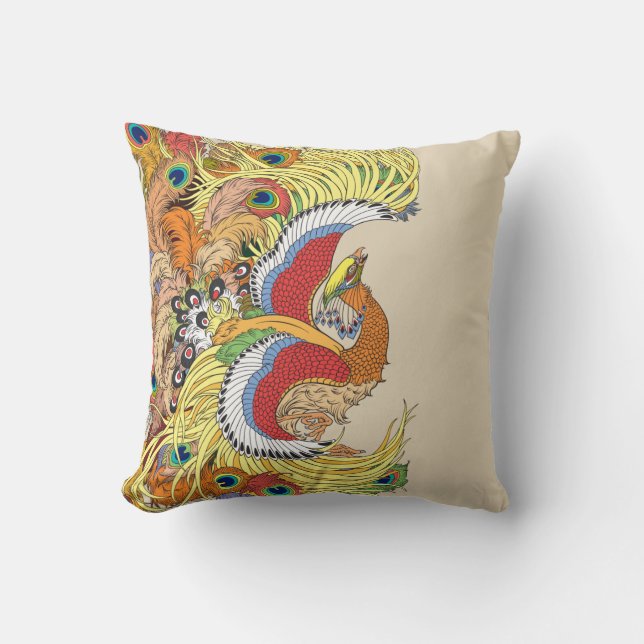 Coussin feng Huang de Phoenix de Chinois (Recto)