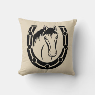 Coussin Fer à cheval de cheval occidental Brun Bois Équest