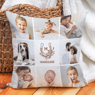 Coussin Fer à cheval floral Collage photo western countr