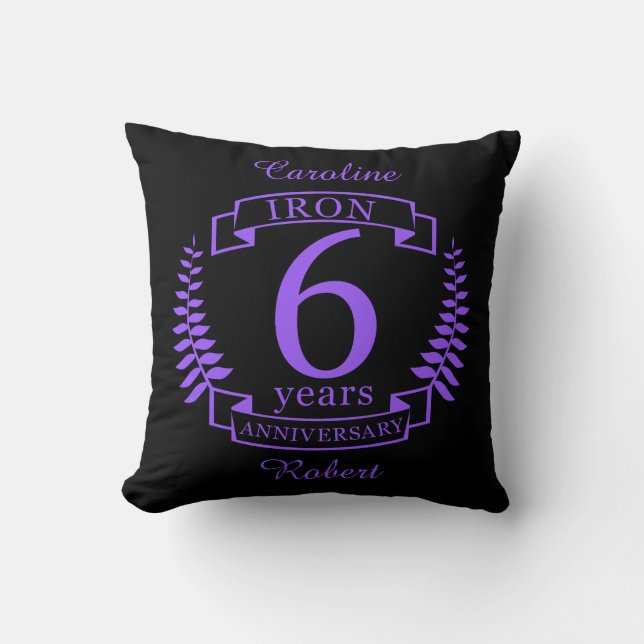Coussin Fer mariage anniversaire 6 ans (Recto)