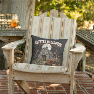 Coussin Ferme de citrouille Halloween de campagne Tracteur