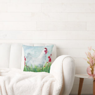 Coussin Ferme de Hen et de Poppies