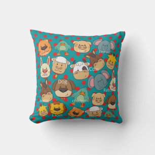 Coussin Ferme de jolis animaux chiens vache poulet lapin e