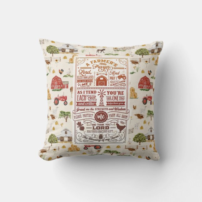 Coussin Ferme de prières fermières (Recto)