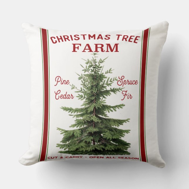 Coussin Ferme de sapins de Noël (Recto)