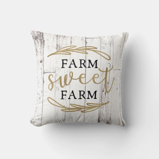 Coussin Ferme Douce Ferme Bois Blanc Ferme de Campagne (Recto)