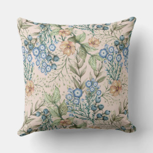 Coussin Ferme Florale Bleue Rustique