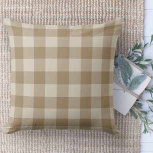 Coussin Ferme moderne Brown & Buffalo beige Plaid