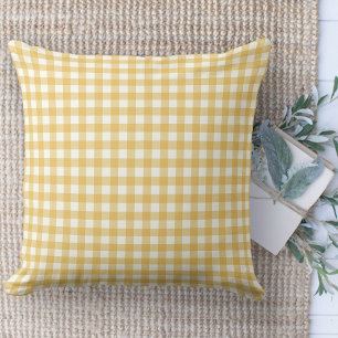 Coussin Ferme moderne Jaune & Blanc En vichy Pépinière