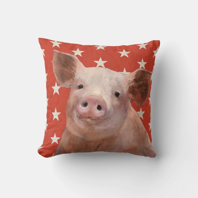 Coussin Ferme patriotique - Cochon (Recto)