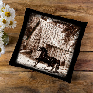 Coussin Ferme Rustic Barn Horse