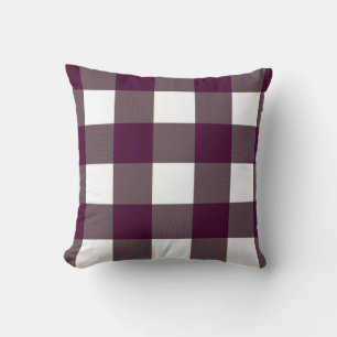 Coussin Ferme Rustique Blackberry Buffalo Plaid Carré