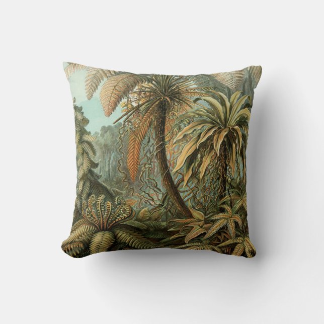 Coussin Ferns Palm Tree Antiquité Botanique Ferns Art (Recto)