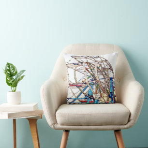 Coussin Ferris Wheel-Chalk Outline par Shirley Taylor
