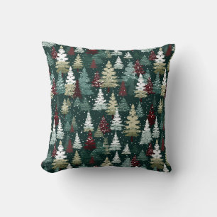 Coussin Festif Arbres de Noël Vacances hivernales de neige