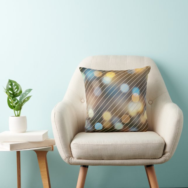Coussin Festif moderne et élégant Bokeh Noël (Chaise)