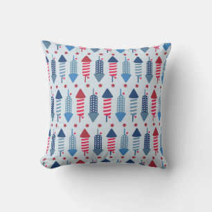 Coussin Festif Motif de fusées de feux d'artifice