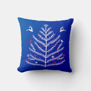 Coussin Festif Nordic Christmas Tree Cerf Bleu