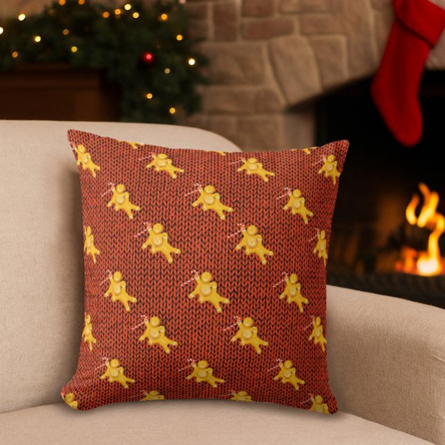 Coussin Festif Pain d'épices Homme & Knit Motif Noël (Créateur téléchargé)