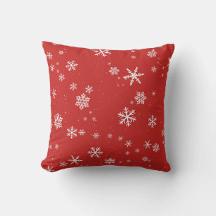 Coussin Festif Red Snowflake Motif hiver