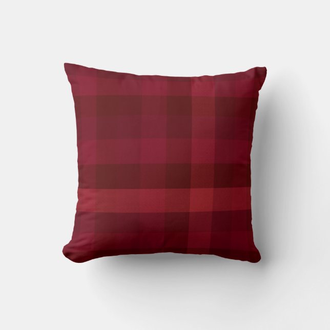 Coussin Festif Rouge Chèque Motif Rustic Farmhouse (Recto)