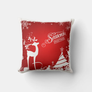 Coussin festif | Rouge et blanc, Bonnes Fêtes