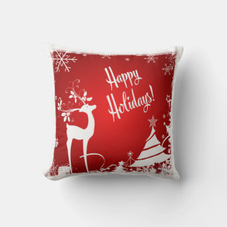 Coussin festif | Rouge et blanc, Joyeuses fêtes !