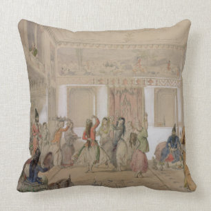 Coussin Festin de harem, Téhéran (crayon et la semaine sur