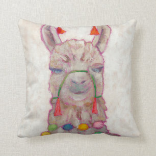 Coussin Festival de l'aquarelle Llama