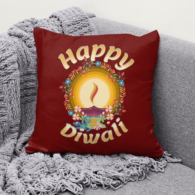 Coussin Festival des lumières de Diwali Hindu Sikh Jain (Créateur téléchargé)