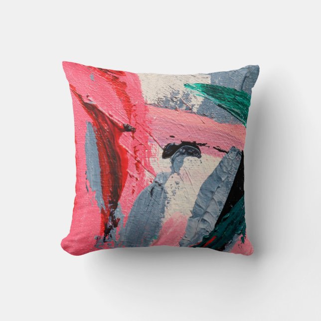 Coussin Festival du printemps. Peinture à texture multicol (Recto)