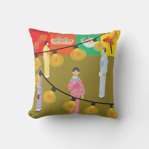 Coussin Festival japonais la nuit