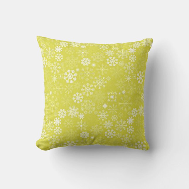 Coussin Festivals jaunes et blancs éclatants (Recto)