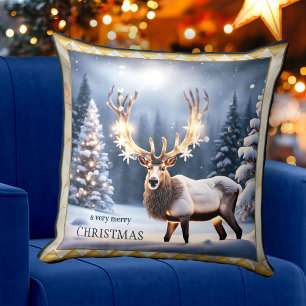 Coussin Festivals Lumières Reindeer Art animal de Noël