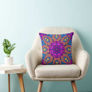Coussin Festive Boho Mandala Motif