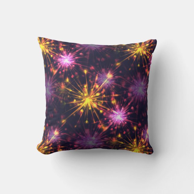 Coussin Festive feux d'artifice des coeurs (Recto)