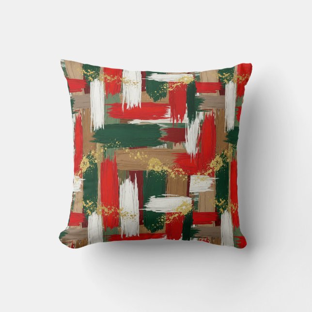 Coussin Festive holiday brush plaid  (Recto)