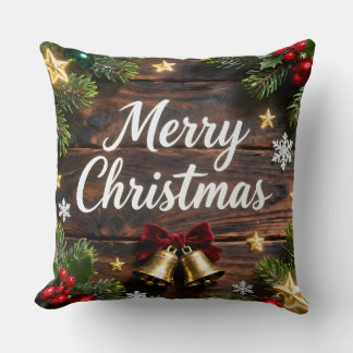 Coussin Festive Merry Christmas Holiday Pillow