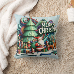 Coussin Festive pays des merveilles hivernales avec Père N