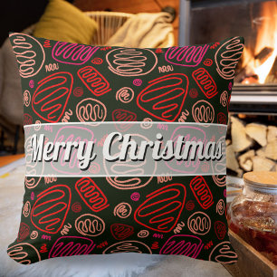 Coussin Festive Red One Line Motif artistique Noël