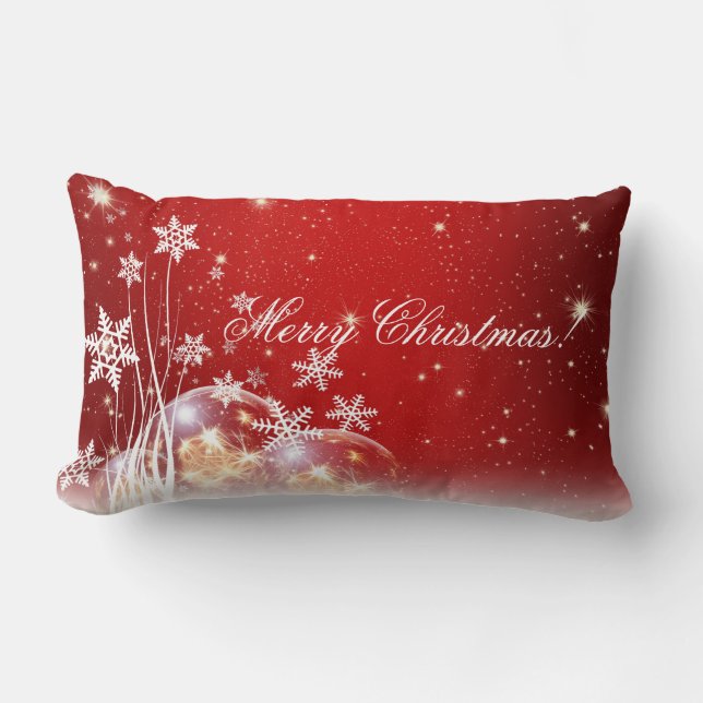 Coussin Festive Red & White Holiday Lumbar (Recto)