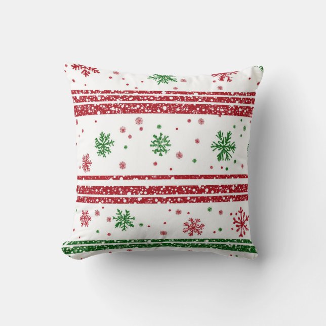 Coussin Festive Snowflake Stripe (Recto)