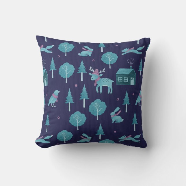 Coussin Festive Winter Animals (Recto)